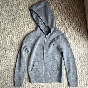 Polo Ralph Lauren grey knit zip up hoodie